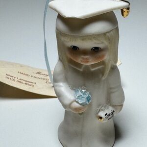 Mary Ellen’s Attic Handpainted‎ Graduation Figurine with Blue and Gold Accents